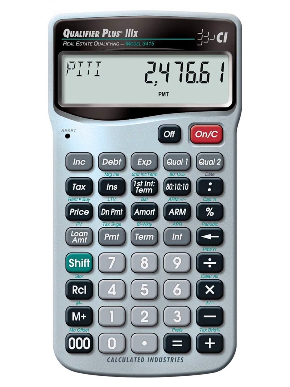 Qualifier Plus IIIx Financial Calculator - Light Gray